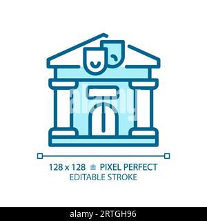 2D editable thin line library icon Stock Vector