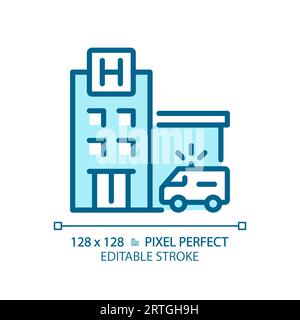 2D editable thin line hospital icon Stock Vector
