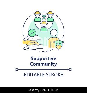Supportive community multi color concept icon Stock Vector