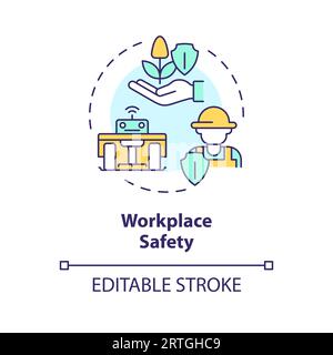Workplace safety multi color concept icon Stock Vector