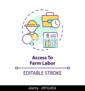 Access to farm labor multi color concept icon Stock Vector