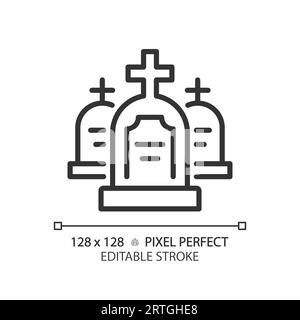 2D editable thin line tombstone icon Stock Vector
