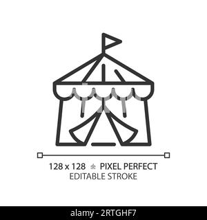 2D editable thin line circus tent icon Stock Vector
