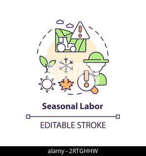 Seasonal labor multi color concept icon Stock Vector