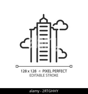 2D editable thin line skyscraper icon Stock Vector Image & Art - Alamy