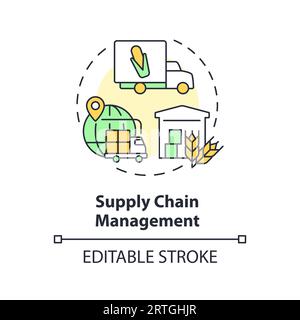 Supply chain management multi color concept icon Stock Vector