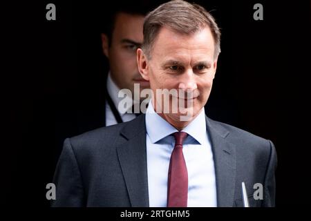 London, UK. 13 Sep 2023. Jeremy Hunt - Chancellor of The Exchequer departs Downing Street. Credit: Justin Ng/Alamy Live News. Stock Photo