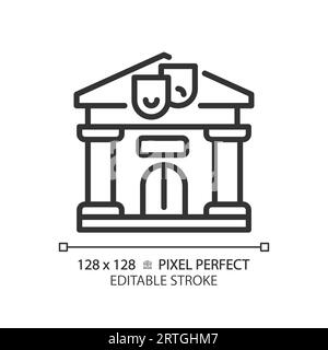 2D editable thin line library icon Stock Vector