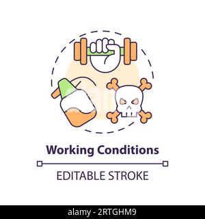 Working conditions multi color concept icon Stock Vector