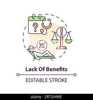 Lack of benefits multi color concept icon Stock Vector
