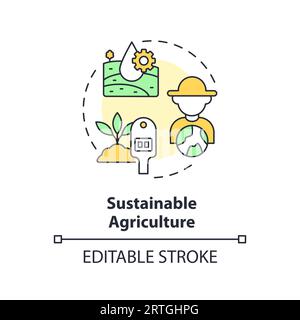 Sustainable agriculture multi color concept icon Stock Vector