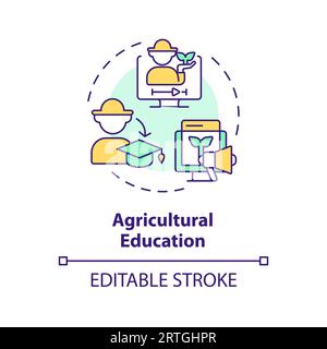 Agricultural education multi color concept icon Stock Vector