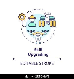 Skill upgrading multi color concept icon Stock Vector