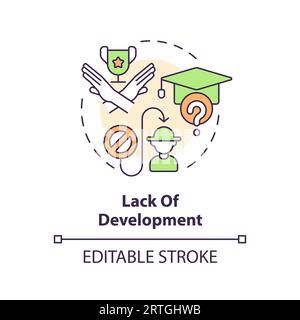 Lack of development multi color concept icon Stock Vector