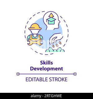 Skills development multi color concept icon Stock Vector
