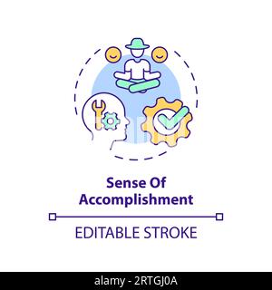 Sense of accomplishment multi color concept icon Stock Vector