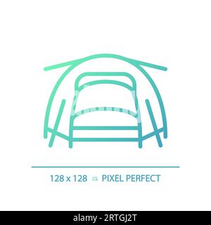 2D tent gradient thin linear green icon Stock Vector