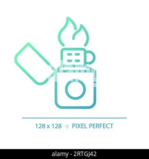 2D lighter gradient thin linear green icon Stock Vector