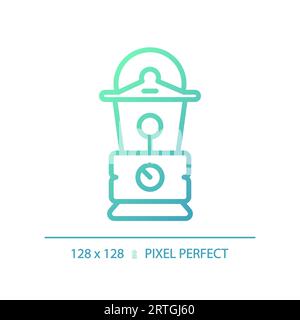 2D lantern gradient thin linear green icon Stock Vector