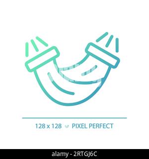 2D hammock gradient thin linear green icon Stock Vector