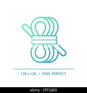 2D rope gradient thin linear green icon Stock Vector