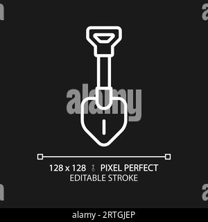 Customizable shovel white thin linear icon Stock Vector