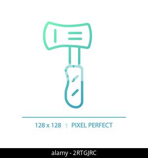 2D axe gradient thin linear green icon Stock Vector