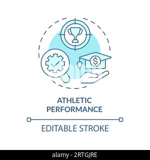 2D customizable athletic performance line icon concept Stock Vector
