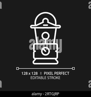 Customizable lantern white thin linear icon Stock Vector