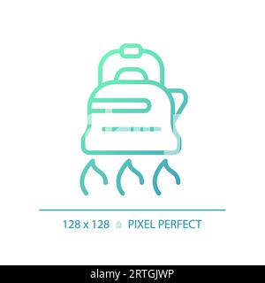 2D kettle gradient thin linear green icon Stock Vector
