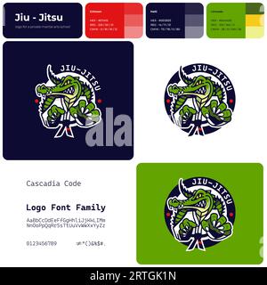 Martial arts studio filled colorful business logo Stock Vector
