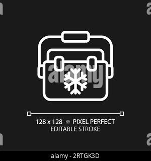 Customizable ice box white thin linear icon Stock Vector