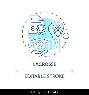 2D customizable lacrosse line icon concept Stock Vector