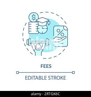 2D customizable fees line icon concept Stock Vector