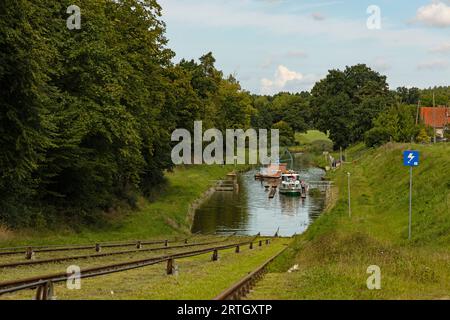 boat lift at the Elblaski Canal in Pochylnia Katy in Poland Stock Photo