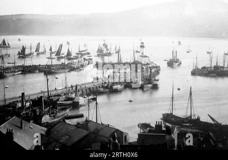 Scarborough harbour, Victorian period Stock Photo