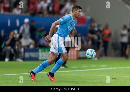 Athens, Greece - August 16,2023: Player of Manchester City Rodrigo in action during the UEFA Super Cup Final match between Manchester City and Sevilla Stock Photo