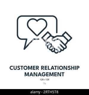 Customer Relationship Management Icon. CRM, Consultation, Assistance. Editable Stroke. Simple Vector Icon Stock Vector