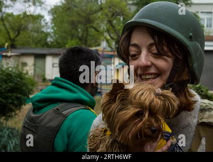 Spanish volunteer and Road to Relief director Emma Igual was killed after her humanitarian vehicle came under fire by Russian Forces near Chasiv Yar, Donetsk Oblast, Ukraine the morning of Sept. 9, 2023. The vehicle was headed to assess civilian needs in the contested area near the town of Ivanivske, Bakhmut Region, Donetsk Oblast. After being hit by a Russian ATGM (anti-tank guided missile) around 11:30 AM, their vehicle flipped and caught fire. Also in the vehicle were German volunteer Ruben Mawick, Swedish volunteer Johan Mathias Thyr, and Canadian volunteer Anthony Inat. Mawick and Thyr we Stock Photo