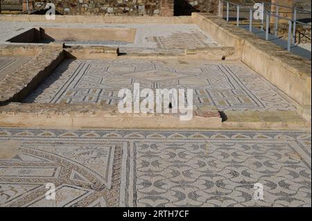 Roman Mozaics at Italica in Seville. Stock Photo