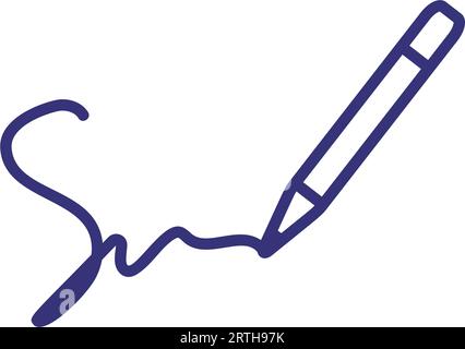 Signature line icon Stock Vector