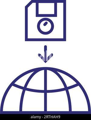 Global import line icon Stock Vector