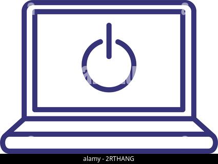 Turning off laptop line icon Stock Vector