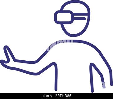 Virtual reality glasses line icon Stock Vector