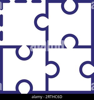 Puzzle with lost piece line icon Stock Vector