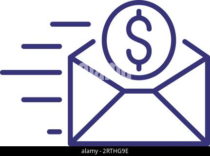 Fast money letter line icon Stock Vector
