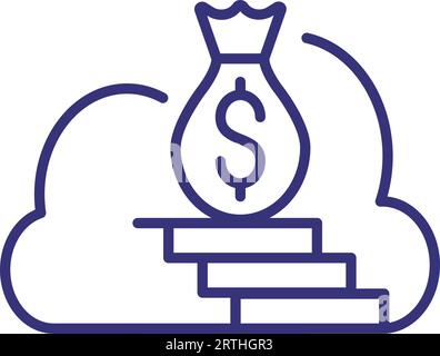 High revenue line icon Stock Vector
