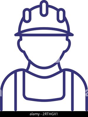 Builder line icon Stock Vector