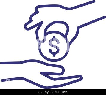 Donation line icon Stock Vector