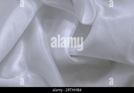 texture of the satin fabric of white color for the background Stock Photo